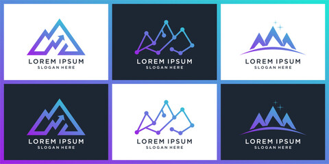 Unique summit logo design set