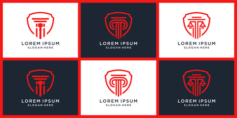 Secure lawyer logo design set