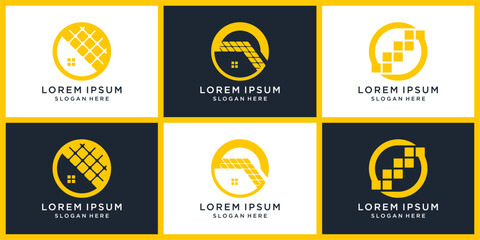Global solar logo design set