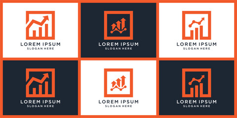 Naklejka premium Grow up business logo design set