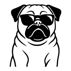 Pug with Sunglasses