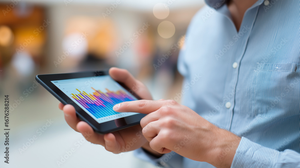 Poster retail data strategist analyzing consumer behavior patterns using machine learning algorithms with p