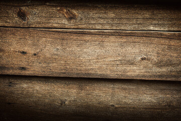 wooden background with convex board and vignette. copy space