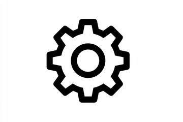 Obraz premium Simple black outline gear icon
