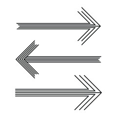 Abstract Arrow Line Vector Set – Geometric Directional Icons and Navigation Symbols