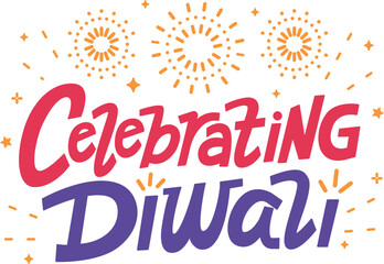 Obraz premium CelebratIM Diwali Text – Festive Greeting Vector Design