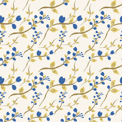 Ikat seamless abstract floral pattern. Design for fabric, embroidery, textile, decoration, wrapping, clothing, book cover, phone case, cushion, background, wallpaper and patchwork.