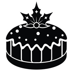 christmas cake silhouette vector icon
