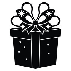 christmas gift box silhouette vector icon