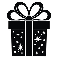 festive gift box silhouette vector icon