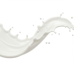 Dynamic Milk Splash on a Clean White Background in a Smooth and Flowing Motion