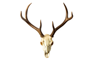 Detailed Close-up of a Deer Skull Isolated on White Background - Perfect for Educational & Decorative Purposes