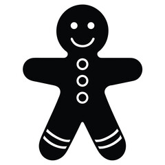 gingerbread man silhouette vector icon