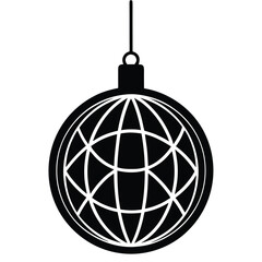 hanging bauble silhouette vector icon