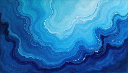 Obraz premium Abstract swirling blues painting, rich in texture and depth, evoking feelings of serenity and mystery Perfect for design projects needing a calming, artistic touch , art, calming