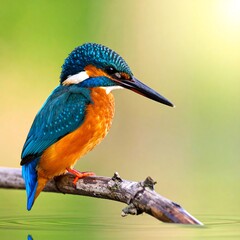 Kingfisher perched on branch