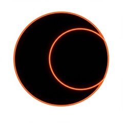 Fototapeta premium Eclipsed Circles in Black and Orange Isolated on White Background