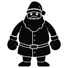 santa silhouette with gloves vector icon