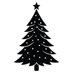 small christmas tree silhouette vector icon