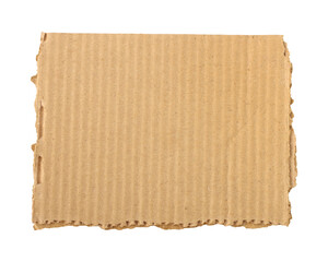 Brown cardboard torn paper edge sheet isolated on transparent background