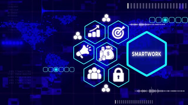 Smartwork, collaboration and success concept. Business growth, cooperation and leadership in global digital organization.