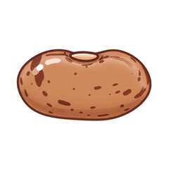 Fototapeta premium Single Brown Bean Seed Against Plain White Background Macro Studio Shot