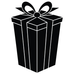tall gift box silhouette vector icon