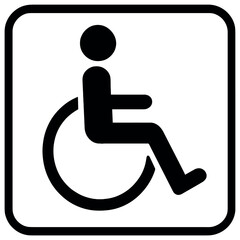 Accessibility flat icon set. featuring wheelchair, service animal, braille, closed captioning, and sign language symbols