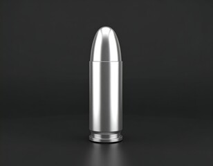 Metallic bullet on dark background
