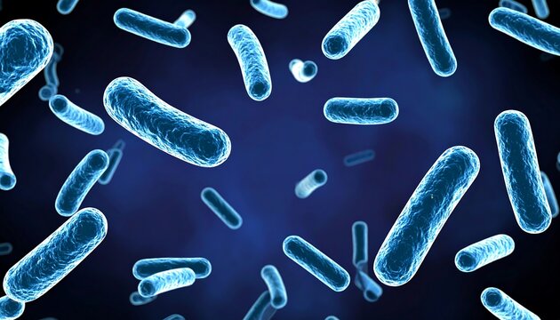 Microscopic bacteria illustration