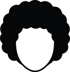 Illustrator Vector Afro hairstyle person head abstract graphic silhouette