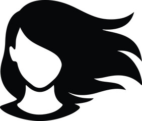 Illustrator Vector Abstract woman face hair flowing silhouette