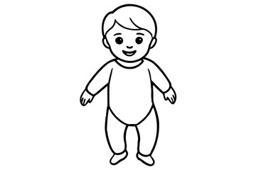 Fototapeta premium Funny smiling boy character cartoon with a blank sign