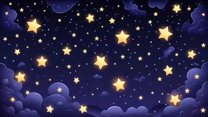 Fototapeta premium Magical Night Sky: A Celestial Tapestry of Stars and Clouds