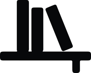 Illustrator Vector Books on shelf minimalist education symbol silhouette