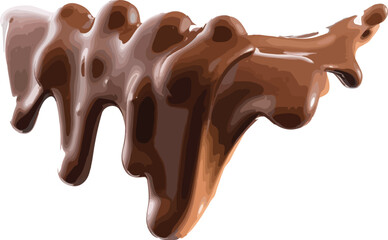 Brown Chocolate Dripping Abstract Melted Texture vector