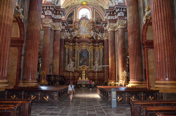 Poland, Poznań July 15, 2024, The Collegiate Basilica of Our Lady of Perpetual Help, St. Mary...
