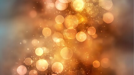 Warm orange and gold bokeh lights softly glowing on a brown background.