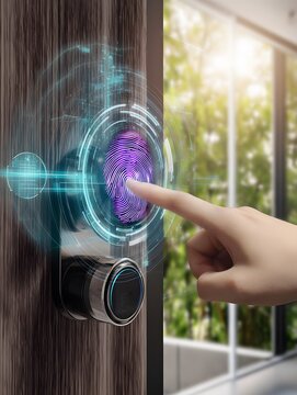 Modern gated entrance with smart security access control and biometric/automated entry.