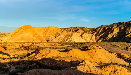 Fototapeta premium Mining landscape at sunset