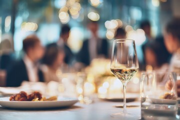 Obraz premium elegant dinner party with friends