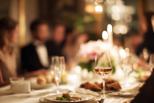 elegant dinner party with friends
