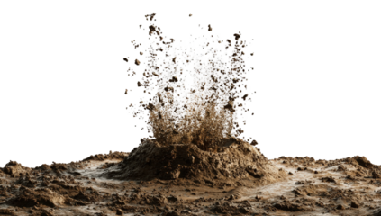 A geyser of mud erupting from the earth