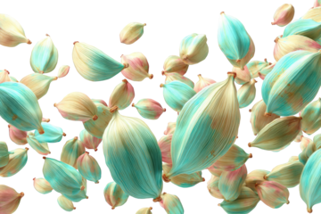 Abstract colorful  floral  elements  in  motion