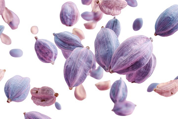 Abstract floral design of floating, pastel-colored petals