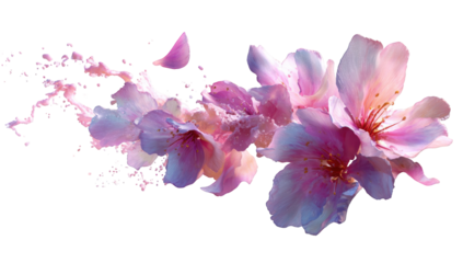 Delicate pink blossoms in motion