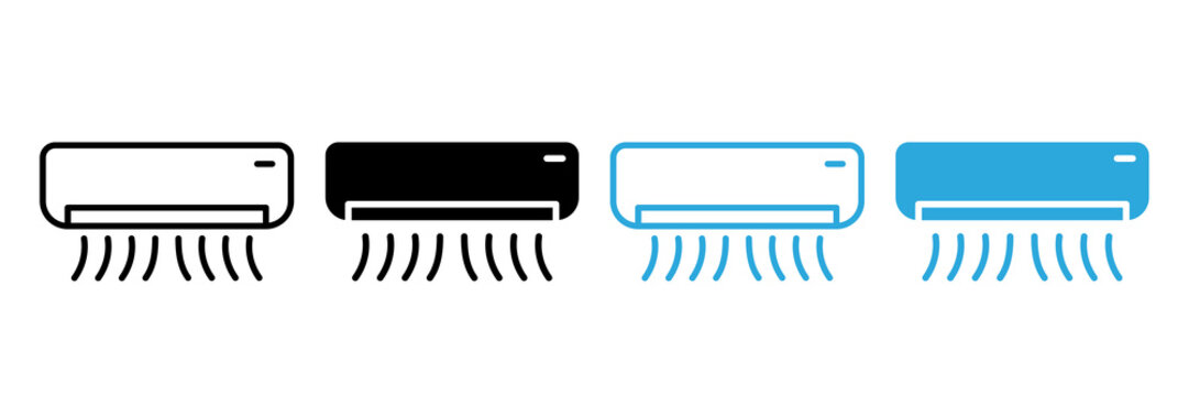 Set of air conditioner icons, iocs set of air conditioner, icons set of AC, electronic system set of AC