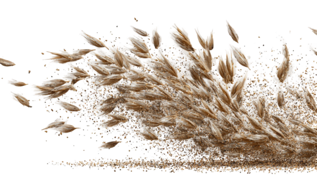 Close-up of scattered grains