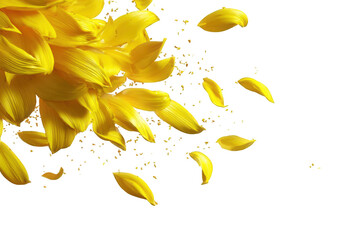 Yellow flower petals against black background