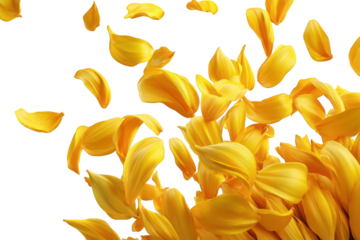 Yellow flower petals in motion